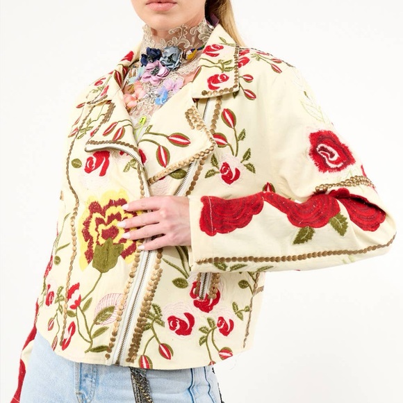 Aratta Jackets & Blazers - Aratta Carmen Embroidered Jacket: Ivory, L, NWT